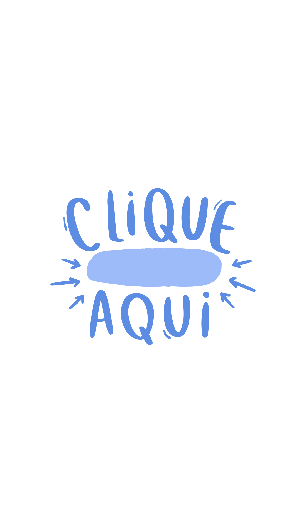 Figurinha azul com a frase Clique aqui