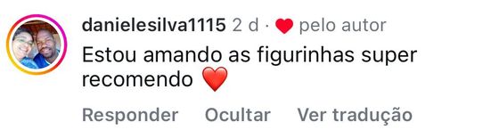 Depoimento da cliente danielesilva1115 recomendando as figurinhas